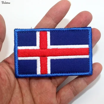 Islandijos vėliava Pleistrai su Kablio Kilpa Islandija Reklama Ženklelis Išsiuvinėti raištį Lipdukai Kuprinės, Kepurės Vienodas Apdaila