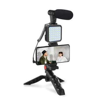 Išmanusis telefonas, Vaizdo Rinkinio Mikrofonas LED Šviesos Trikojo tvirtinimas Vlog Fotografija