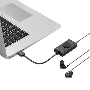Išorinė USB Garso plokštė, Stereo Mikrofonas Garsiakalbis 3,5 mm Ausinių Audio jungtis Kabelio Adapteris Perjungti garso Reguliavimo Nemokamai Ratai