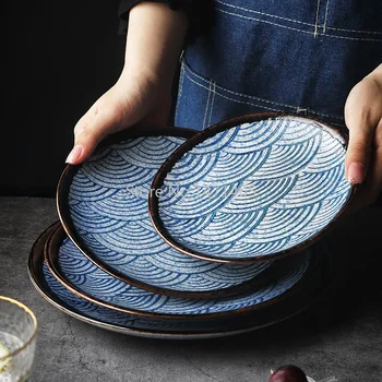 Išskirtinį Jūros Bangos Japonijos Valgomieji Kaulų Lėkštės, Vakarienė Plokštės Keramikos Plokštės Namuose Butas Pusryčiai Plokštė Kukulis Plokštė