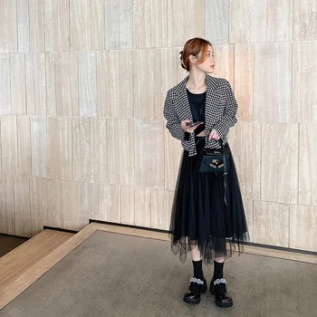 J. Co Mažas odos batai moteriška Britų stiliaus 2021 m. pavasarį naujas Japonų juoda ledo gėlių kristalų platforma Mary Jane bateliai
