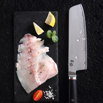Japonija AUS-10 kompozitinių plieno Štampavimas peilis Cleaver Chef peiliai smulkių peiliai, Pjaustymo peiliai Black walnut juodoji kardžuvė giveawayaver