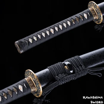 Japonijos Katana Kardas T10 plieno Nekilnojamojo Hamon Full Tang Samurajus Tsuba Mūšis Pasiruošę Labai Smarkiai-41In-Naujas Atvykimo 2021
