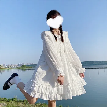Japonijos Kawaii Triušio Ausis Gobtuvu Marškinėliai Moterims Mielas Korėjos Lolita Stiliaus Megztinis Marškinėliai Minkštųjų Mergina Balta Raukiniai Moteriška Palaidinė