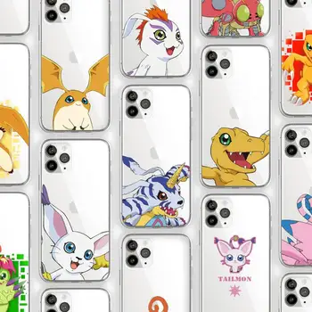 Japonų Anime Digimon Mielas monstras Telefono dėklas Skaidri minkšta iphone 5 5s 5c se 6 6s 7 8 11 12 plus x mini xs xr pro max