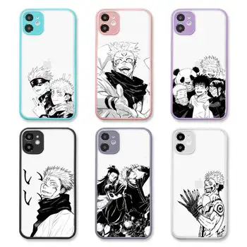 Japonų Anime Džiudžiutsu Kaisen Telefono dėklas violetinė matinis skaidrus iPhone 7 8 x xs xr 11 12 pro plus max mini Aišku, Funda