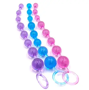 Jelly Anal Beads Orgazmą Makšties Plug Žaisti Traukite Žiedas Kamuolys Analinis Stimuliatorius Butt Beads