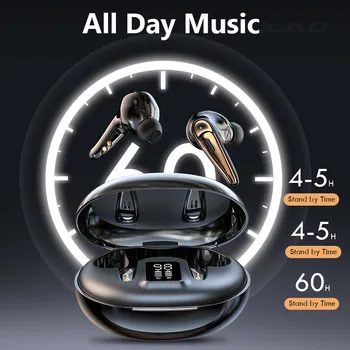 JFWEN A5TWS 5.0 Belaidės Ausinės LED Ekranas, Bluetooth Ausinių 9D Bass Stereo Sporto, Muzikos Vandeniui Ausinių Su Mikrofonu