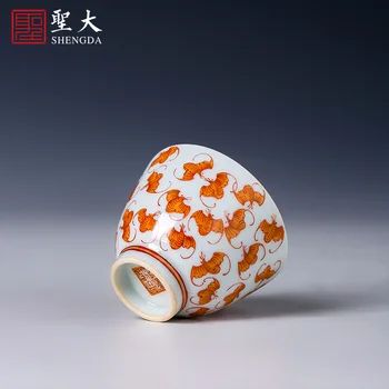 Jingdezhen rankų darbo arbatos rinkinys iš Shengda keramikos Sancai dangčiu dubuo