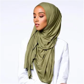 JTVOVO 2021 Naujas Musulmonų vientisos Spalvos Medvilnės Ruožas Hijab Jersey Skarelė Moterų Musulman Turbaną Šalikas Islamas turkijos Mados Kepurės