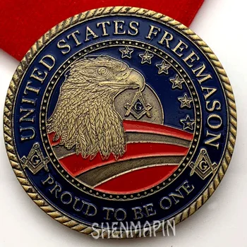 Jungtinės amerikos valstijos Freemason Proginę Monetą Armijos karinio jūrų Laivyno Oro Pajėgų Jūrų Pėstininkai Coast Guard Monetų Kolekcionieriams Laisvės Gynėjus