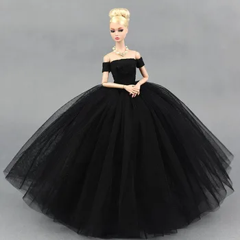Juoda Maža Suknelė, Vestuvių Suknelė Barbie Lėlė Princesė Vakare Šalies Drabužius Nešioja Ilgas Sukneles Drabužius Barbie Lėlės