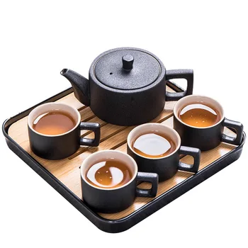 Juodosios Keramikos Arbatinukas Virdulys Teacup Porceliano Kinijos Kung Fu Arbatos Rinkinys Gerti Kelionės Arbatos Rinkinys keramikos arbatos rinkinys
