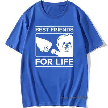 Juokinga Geriausiais Draugais Gyvybės Bichon Frise Šunų T Shirts Grafinis Mados Naujų Medvilnės trumpomis Rankovėmis O-Kaklo Harajuku T-shirt