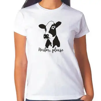 Juokinga Heifer Prašome, Karvė, Moteris Marškinėlius Medvilnės Atsitiktinis Hipster Tee Marškinėliai Femme Vasaros Harajuku Marškinėliai Moterims Topai Camiseta Mujer