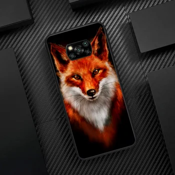 Juokingas Mielas Fox Telefono Padengti Korpuso Xiaomi Mi A2 A3 8 9 SE 9T 10 10T Pro Lite Ultra Poco X3 juodos spalvos Vandeniui atsparus Silikoninis Dangtelis