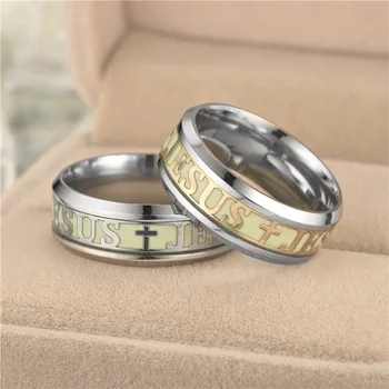 Jėzus Kristus Žiedas Derliaus Kryžiaus Šviesos Žiedas, Nerūdijančio Plieno, Bižuterijos Turas Vestuvinis Žiedas Kūrybos Moterų Piršto Žiedą