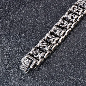 Kalen Derliaus Senovės Dragon Totem 17mm Amuletas vyriška Apyrankė iš Nerūdijančio Plieno Papuošalai