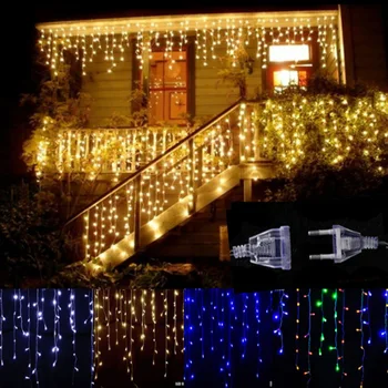 Kalėdų Šviesos LED Varveklis String Pasakų Užuolaidos 4M Ašaros 0.4-0.6 m Krioklys Lauko Apdaila Šalis, Sodo Namų Vestuvių