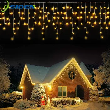 Kalėdų Šviesos LED Varveklis String Pasakų Užuolaidos 4M Ašaros 0.4-0.6 m Krioklys Lauko Apdaila Šalis, Sodo Namų Vestuvių