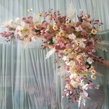 Kampe Gėlių, Vestuvių Dekoravimas Dirbtinių Gėlių Kompozicijų Sienos Fone Parduotuvė Puošmena