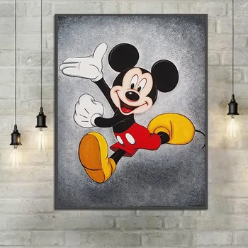 Karikatūros Disney Mickey Mouse Mickey ir Minnie Drobė, Tapyba, Plakatas ir Spausdinimo Sienos Menas Nuotraukas, Vaikų Kambarį, Namų Dekoro