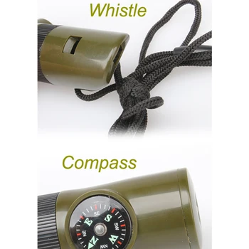 Karinės Nešiojamų Švilpukas su Kompaso ir LED Šviesos silvato de supervivencia Lauko Sporto savigynos Išgyvenimo Reikmenys