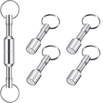 KARŠTA 6 Gabalus Metalo Magnetas Keychain Magnetinio Keychain Kišenėje paketų prižiūrėtojų raktinę Magneto Laikiklio su Split Žiedas Papuošalai Bandymo Magnetas