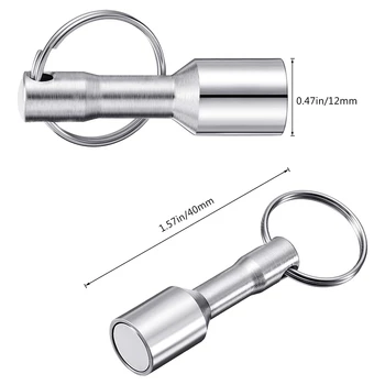 KARŠTA 6 Gabalus Metalo Magnetas Keychain Magnetinio Keychain Kišenėje paketų prižiūrėtojų raktinę Magneto Laikiklio su Split Žiedas Papuošalai Bandymo Magnetas
