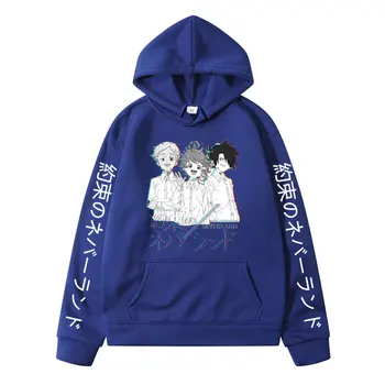 Karšto Anime Pažadėjo Neverland Hoodie Mados Ilgomis Rankovėmis Prarasti Harajuku Streetwear Hip-Hop ' As, Emma Norman Ray Manga Susagstomi Megztiniai