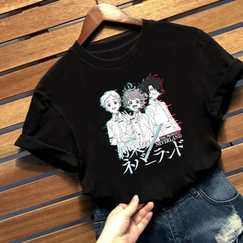 Karšto Anime Pažadėjo Neverland T-shirt Juokinga Emma Norman RayT Marškinėliai Moterims Vyrų Mados Vasaros T-shirt Marškinėlius Hip-Hop Top Tees