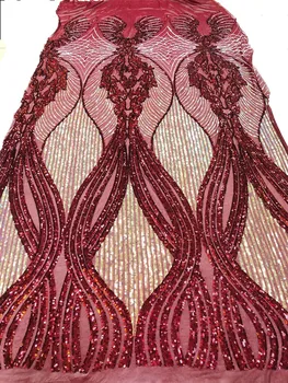 Karšto dizaino 2020 audinio, odos draugiškas tiulio raišteliais aukštos kokybės blizgučiai siuvinėjimas prancūzijos raišteliais audiniai Afrikos vestuvių suknelė nėriniai