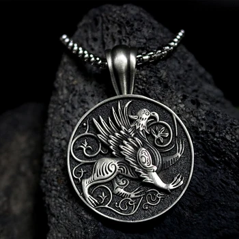 Karšto pardavimas naujų graikų mitologijoje Griffin Amuletas Pakabukas vyriški karoliai retro totem megztinis grandinės karoliai