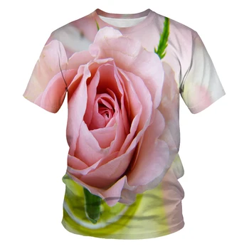 Karšto pardavimo atsitiktinis 3DT marškinėliai ir madingi marškinėliai vyrams ir moterims su gėlių modelius vasarą 2021