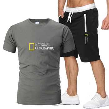 Karštą vasaros Harajuku T-marškinėliai, kelnės, kostiumas laisvalaikio prekės fitneso bėgiojimo kelnės marškinėliai hip-hop mados vyriški sportiniai