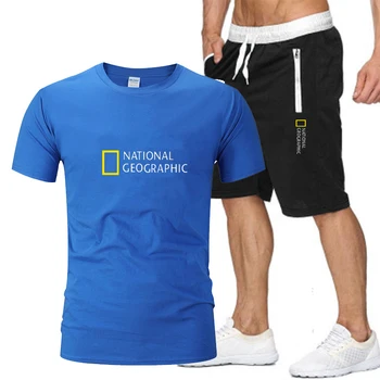 Karštą vasaros Harajuku T-marškinėliai, kelnės, kostiumas laisvalaikio prekės fitneso bėgiojimo kelnės marškinėliai hip-hop mados vyriški sportiniai