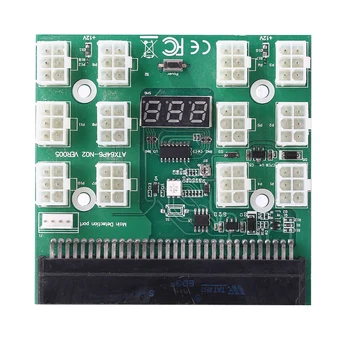 Kasybos 750W-1200W PSU Server Maitinimo Breakout Valdybos Adapteris su LED Ekranas, 12 Uostų PCI-e 6 Pin VB-800GB 1200FB 1200