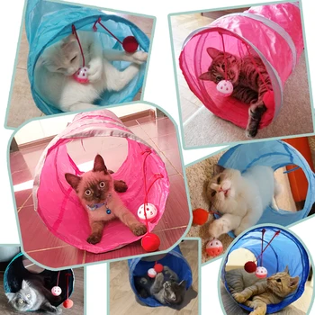 Katė Juokinga Tunelio Žaislo Augintinio, Žaisti Girgždėti Bell Kamuolius Išardomi Kačiukas Žaislai Šuniukas Šuo Mažas Katės Prekių Interaktyvių Produktų