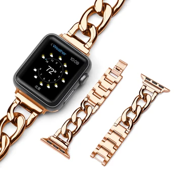 Kaubojus Grandinės Dirželis Riešo Watchband apple watch band 44 mm Iwatch series 5 4 3 2 priedai 38MM 40 42MM diržo Kilpos Apyrankė