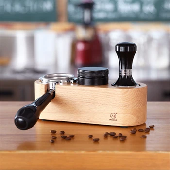 Kavos Suklastoti Turėtojas 51/53/58mm medžio masyvo Espresso Suklastoti Kilimėlis Buko Paspauskite Milteliai Bazės Kavos priešslydžio sistema Pildymo Milteliai Turėtojas