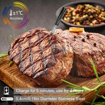 Kepsnys Termometras ne-kontaktinis termometras Belaidžio Smart, kepsnių ant grotelių mėsa ir Mėsos produktai 