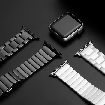 Keramikos Diržu, Apple Watch Serijos 6 SE 5 4 3 iwatch 42mm 38mm Metalo Drugelis sagtis apyrankė 