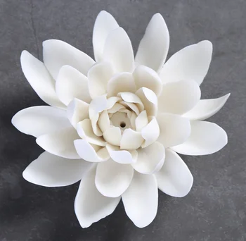 Keramikos White Lotus Smilkalų Degiklis Namų Dekoro Smilkalų Lazdelės Laikiklis Rankų Darbo Budistų Aromaterapija Censer Naudoti Biuro Arbatos