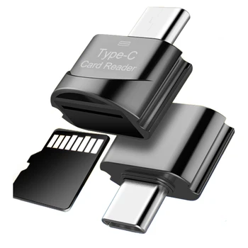 Keturių Spalvų Nešiojamų USB 2.0 sąsaja išorės C Tipo Micro TF card reader OTG Aliuminio Lydinio Adapteris