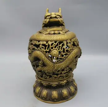 Kinijos vario disko dragon smilkalų degiklis amatų statula