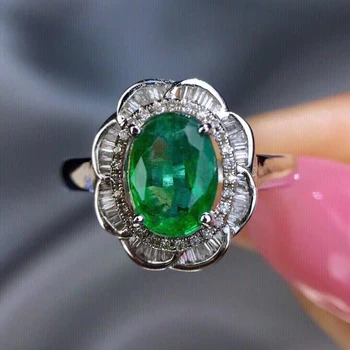 KJJEAXCMY fine jewelry gamtos Smaragdas 925 sterlingas sidabro naujas reguliuojamas brangakmenio moterų žiedas paramos bandymo išskirtinį mados