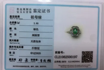 KJJEAXCMY fine jewelry gamtos Smaragdas 925 sterlingas sidabro naujas reguliuojamas brangakmenio moterų žiedas paramos bandymo išskirtinį mados