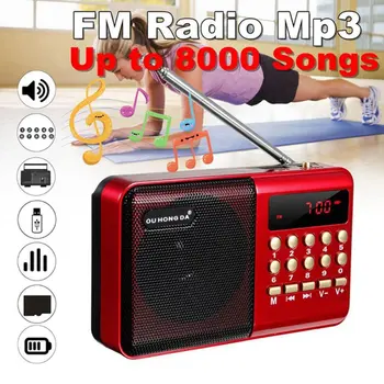 KK11 Mini Nešiojamasis Radijo Kišeninis Skaitmeninis FM USB TF MP3 Grotuvo Garsiakalbių Įkrovimo FM Radijo Senyvo amžiaus žmonėms