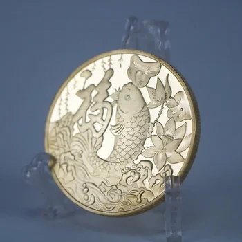 Koi Žuvų Devynios Žuvų Palaima Surinkimo Atminimo Medalis Feng Shui Pasisekė Likimo Žuvų Iškilumo Monetos Pasisekė Iššūkis Monetos Moneta