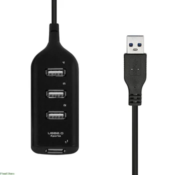 Kompaktiškas Mini 4 Port USB 2.0 High Speed Hub Splitter Adapteris 480 Mb PC Nešiojamas Protas USB Kabelis